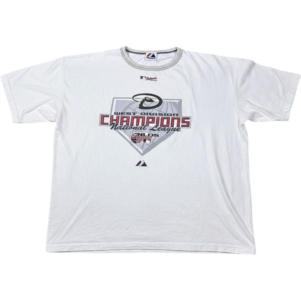 Majestic T-Shirt Men XL White 2007 Arizona Diamondbacks NL West Champs Graphic
